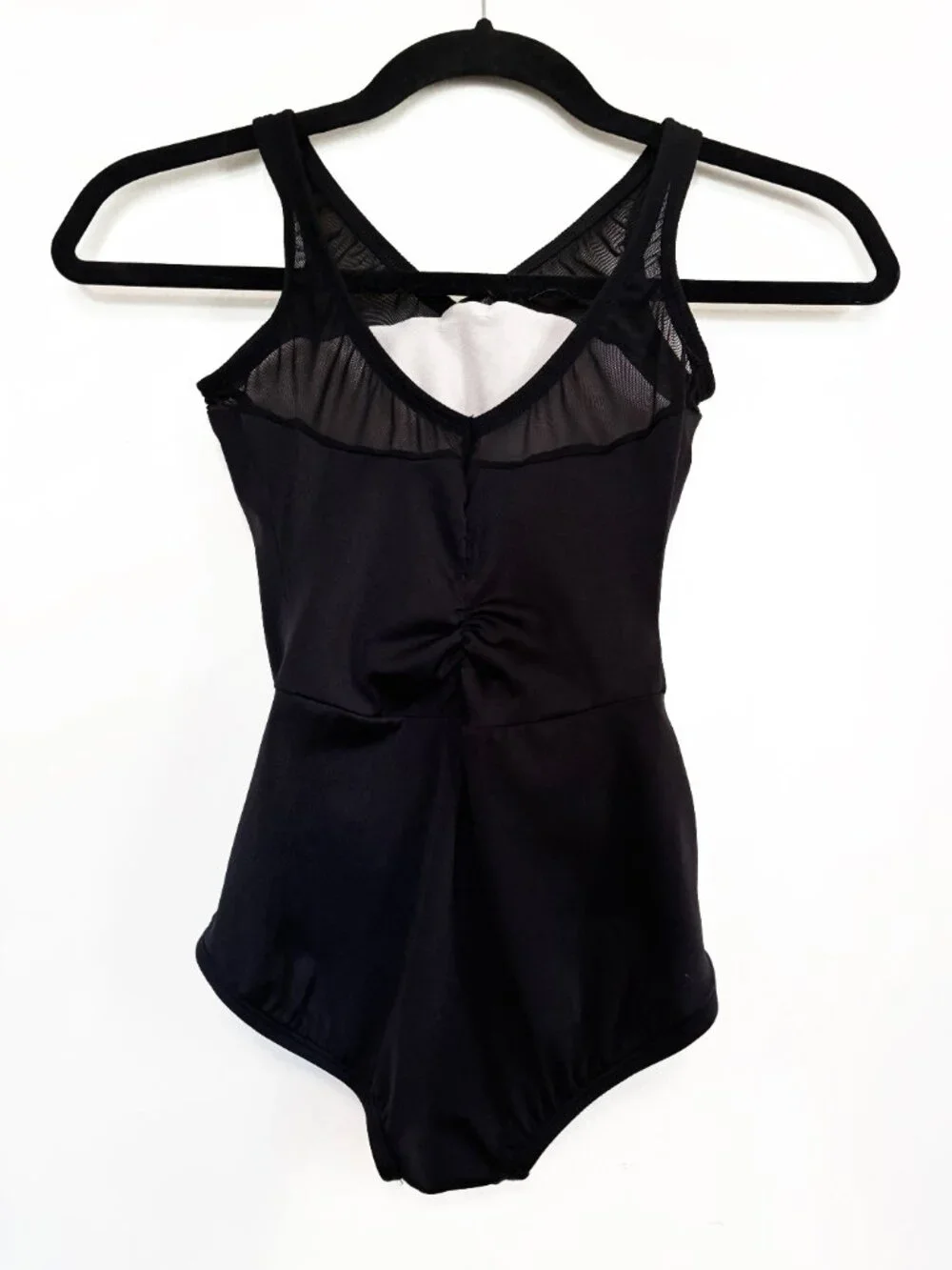 Body Wrappers Premier Collection Black Mesh Leo Girls Sz 12-14 EXCELLENT CONDITI - Picture 3 of 6
